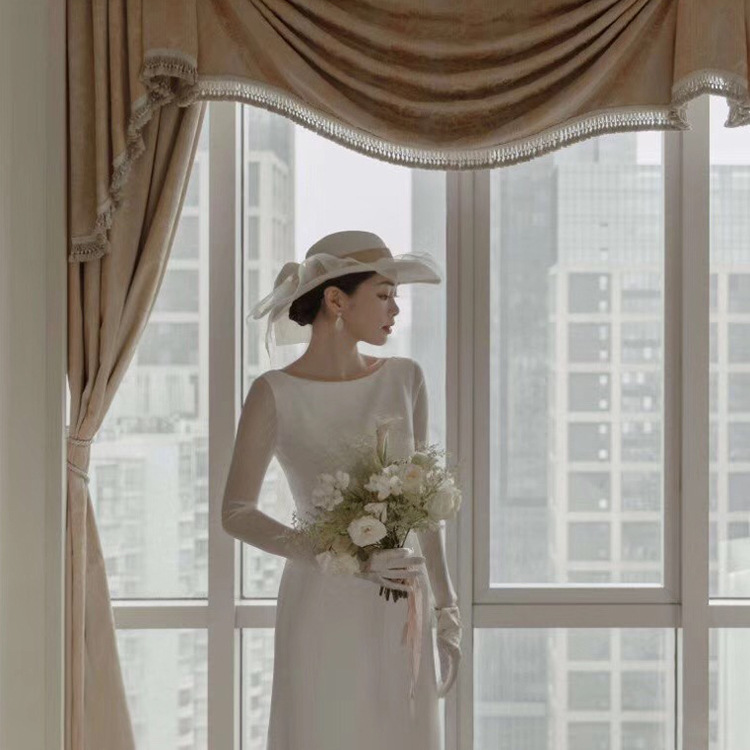 French Entry Lux Wedding Hat 2020 New Super Fairy White Satin Elegant Dress Wedding Hat French Entry Lux Wedding Hat 2020 New Super Fairy White Satin Elegant Dress Wedding Hat