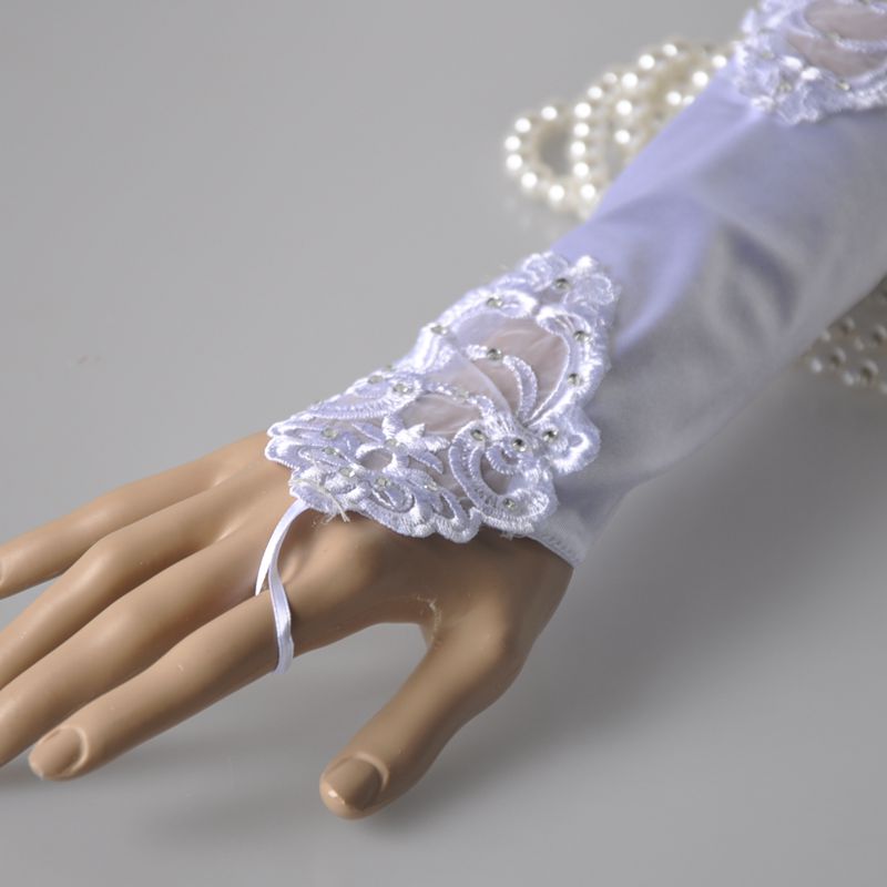 Rhinestones bridal fingerless long gloves fingerless glove spring/summer wedding gloves
