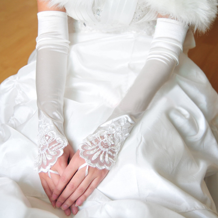 New Bridal Lengthened Fingerless Light Board Wedding Dress Gloves Party Wedding Gloves New Bridal Lengthened Fingerless Light Board Wedding Dress Gloves Party Wedding Gloves