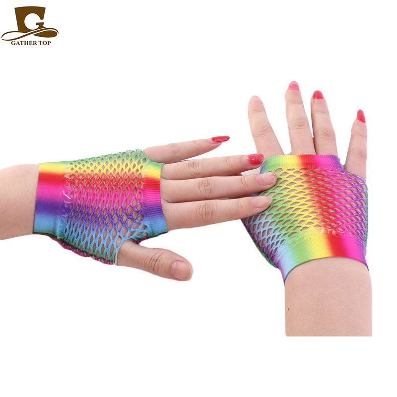 AliExpress Hot Sale Colorful Fishnet Short Gloves Wedding Wedding Gloves ST-444