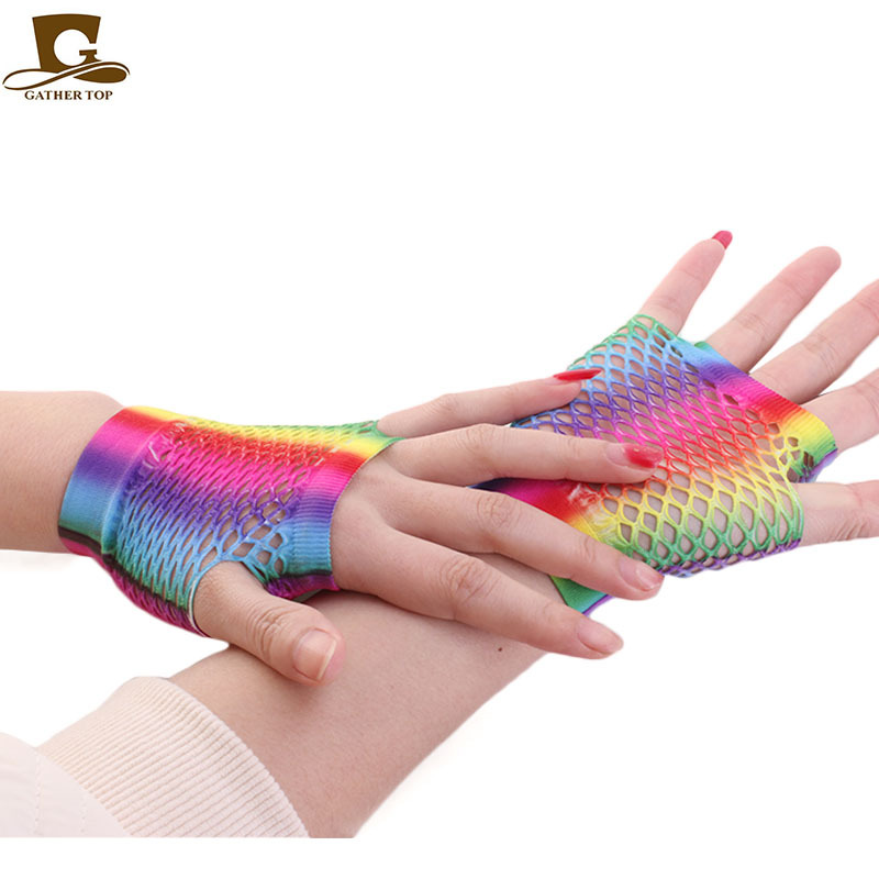 AliExpress Hot Sale Colorful Fishnet Short Gloves Wedding Wedding Gloves ST-444