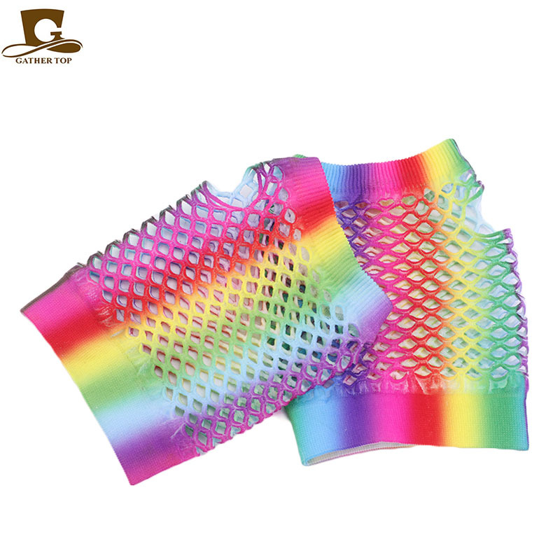 AliExpress Hot Sale Colorful Fishnet Short Gloves Wedding Wedding Gloves ST-444