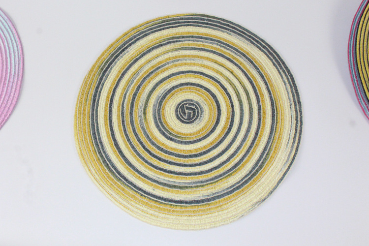 European Ins Fengcai Colored Riband Dyed Paper Straw Woven Anti-Scald Placemat Teacup Mat round Plate Mat Bowl Mat European Ins Fengcai Colored Riband Dyed Paper Straw Woven Anti-Scald Placemat Teacup Mat round Plate Mat Bowl Mat