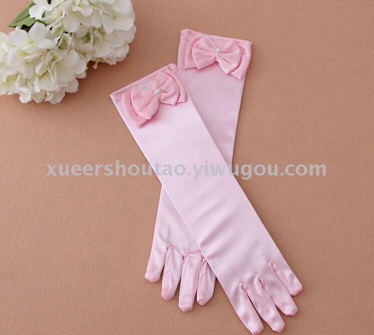 Girls&#039; Wedding Gloves Children&#039;s Dress Gloves Mid-Length Performance Gloves