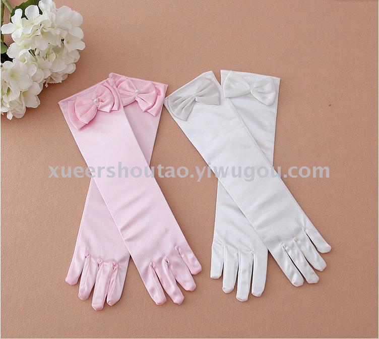 Girls&#039; Wedding Gloves Children&#039;s Dress Gloves Mid-Length Performance Gloves