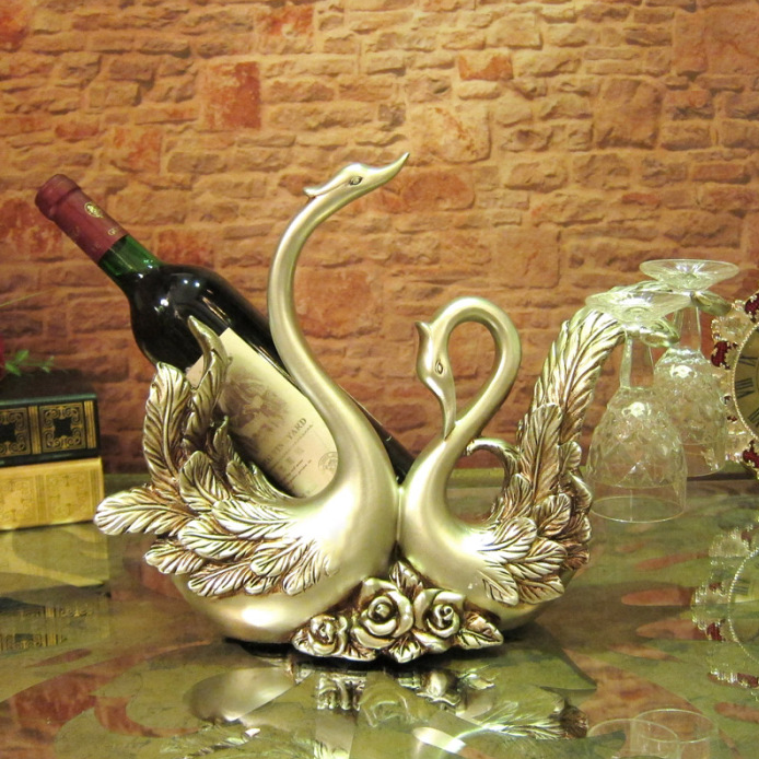 Wedding gifts european-style swan wine rack wine cabinet decoration decorative pieces of creative resin crafts