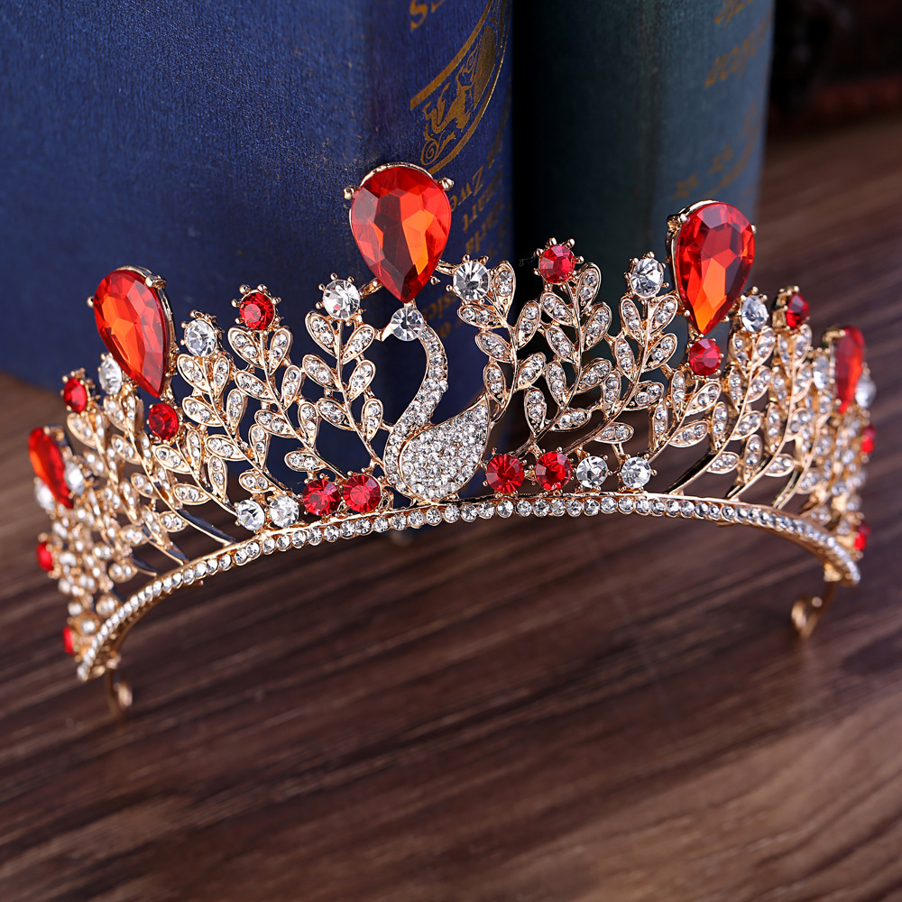 New Rhinestone Baroque Hair Accessories Headdress Bridal Swan Crown Wedding Ceremony Wedding Accessories Bridal Crown