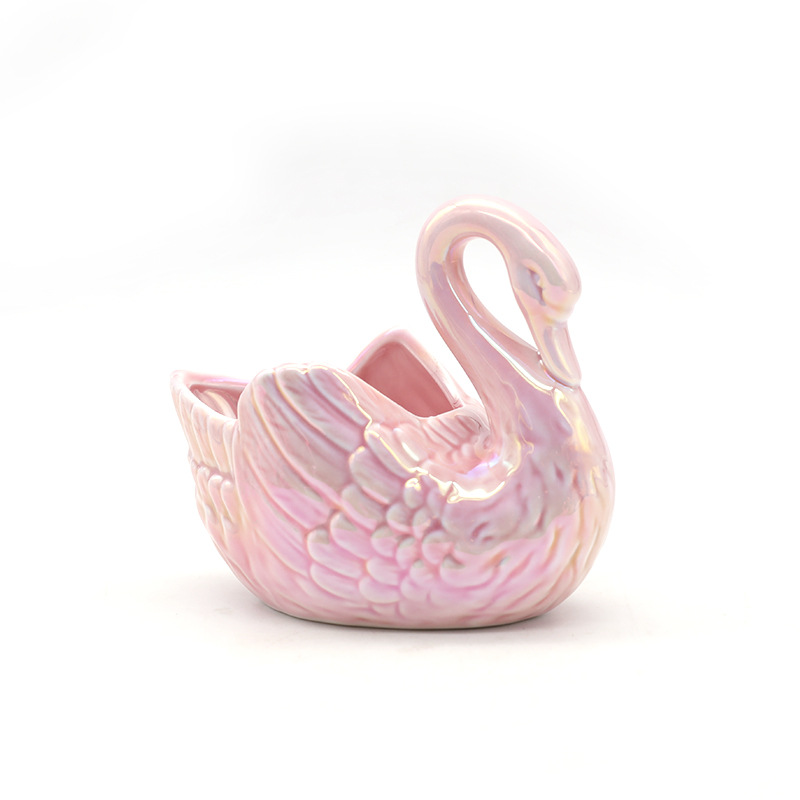 Nordic Light Luxury Pure Ceramic Swan Jewelry Box Pen Holder Brush Makeup Tube Brush Girly Bedroom Romantic Wedding Decoration
