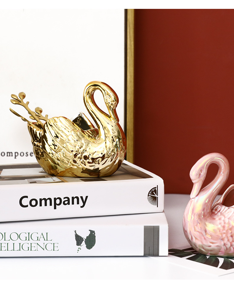 Nordic Light Luxury Pure Ceramic Swan Jewelry Box Pen Holder Brush Makeup Tube Brush Girly Bedroom Romantic Wedding Decoration Nordic Light Luxury Pure Ceramic Swan Jewelry Box Pen Holder Brush Makeup Tube Brush Girly Bedroom Romantic Wedding Decoration