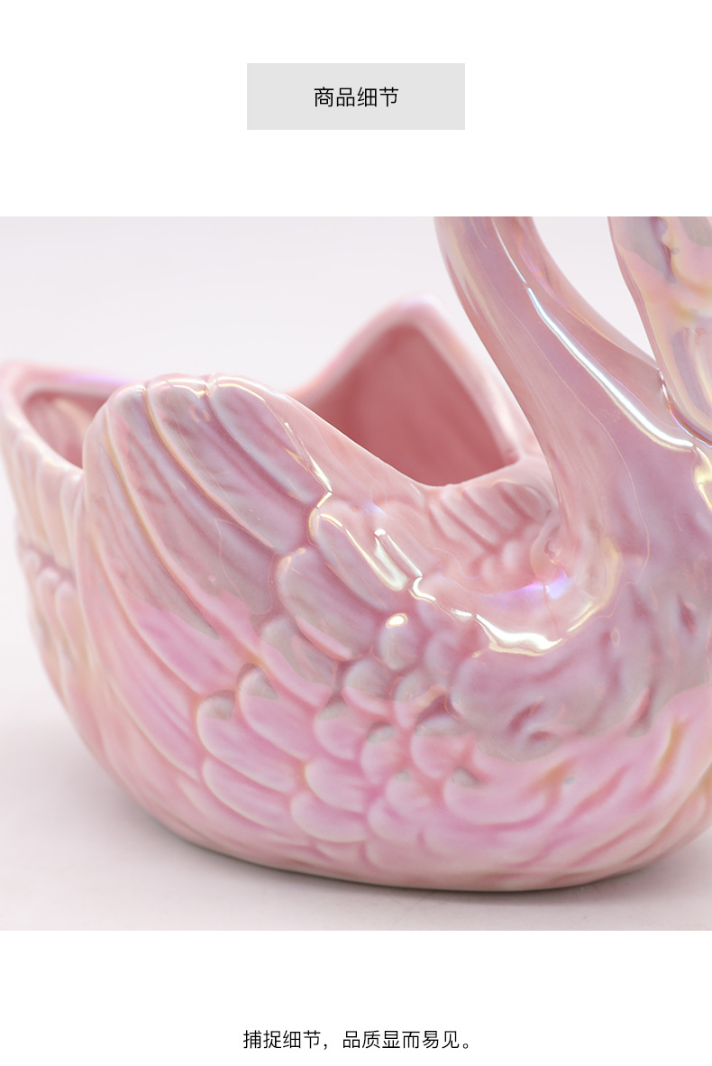 Nordic Light Luxury Pure Ceramic Swan Jewelry Box Pen Holder Brush Makeup Tube Brush Girly Bedroom Romantic Wedding Decoration Nordic Light Luxury Pure Ceramic Swan Jewelry Box Pen Holder Brush Makeup Tube Brush Girly Bedroom Romantic Wedding Decoration