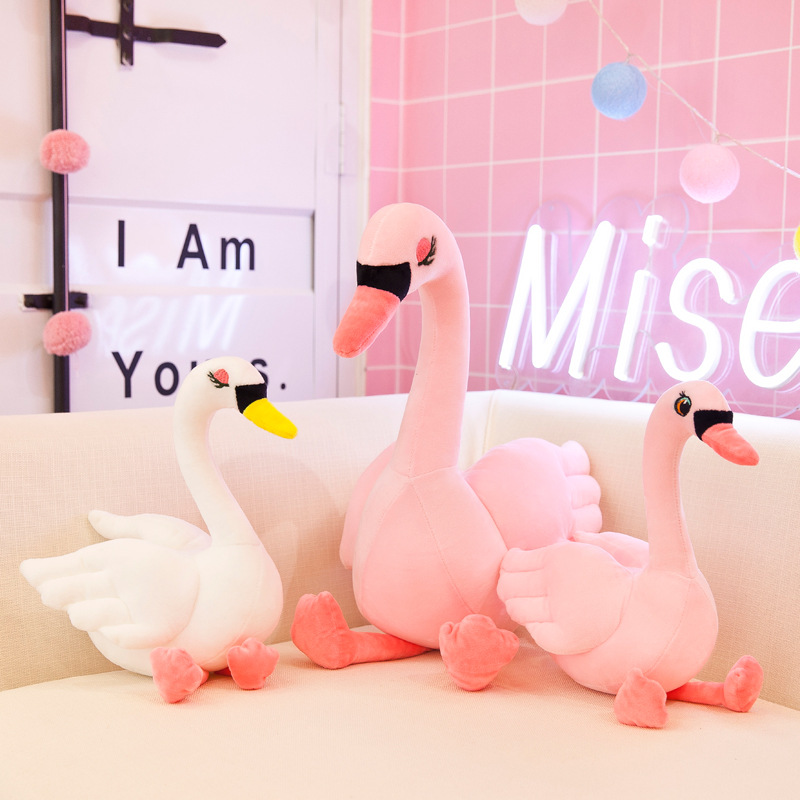 Swan Plush Toy Doll Wedding Swan Doll Couple Pillow Wedding Gift for Friends Custom Logo
