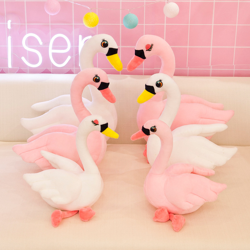 Swan Plush Toy Doll Wedding Swan Doll Couple Pillow Wedding Gift for Friends Custom Logo