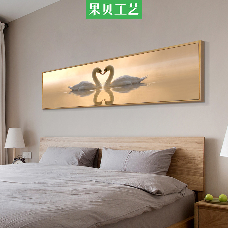 Bedroom Decorative Painting Bedside Paintings Wedding Room Cozy Living Room Mural Background Wall Swan Modern Minimalist Room Wall Painting