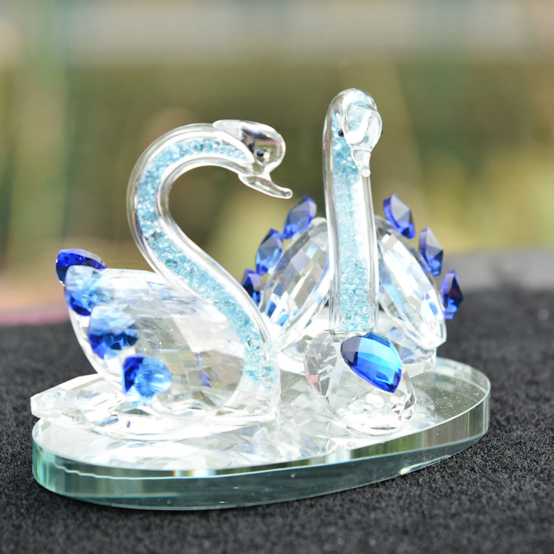 Creative Home Crystal Ornament Wholesale Crystal Swan Wedding Gift Wedding Room Decoration Crystal Crafts Ornaments