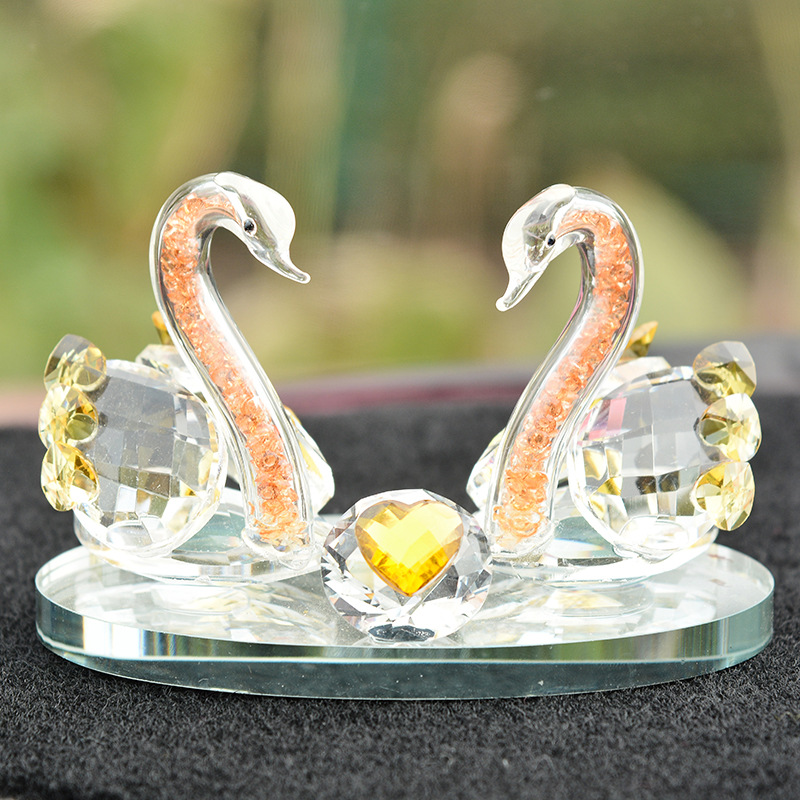 Creative Home Crystal Ornament Wholesale Crystal Swan Wedding Gift Wedding Room Decoration Crystal Crafts Ornaments