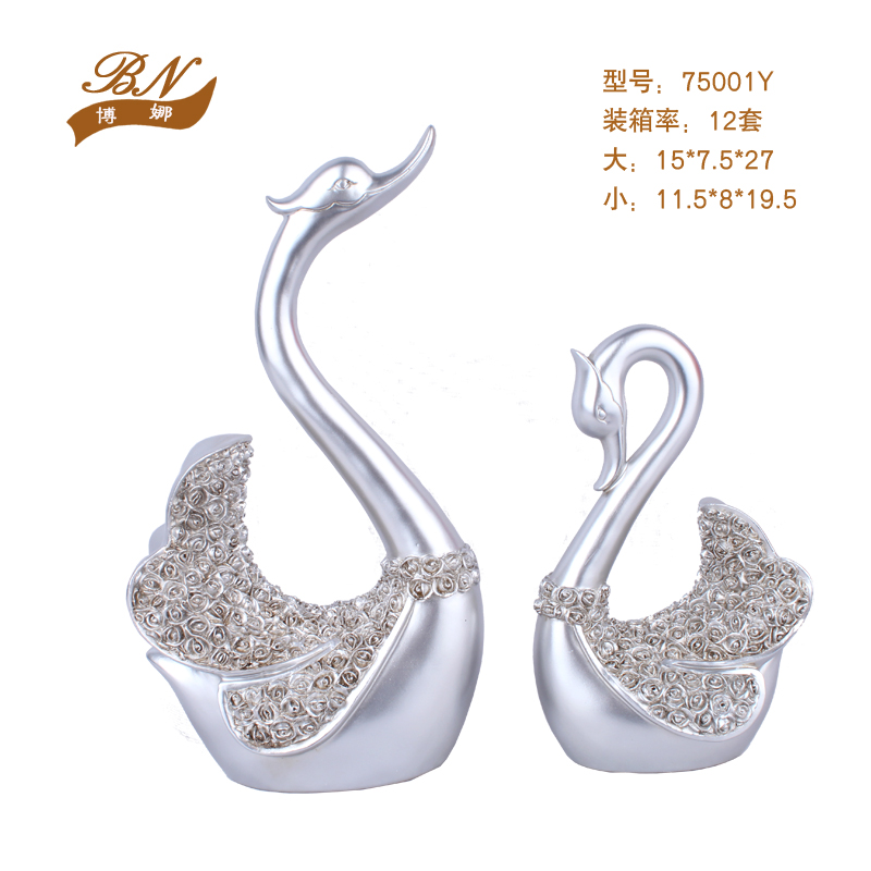Resin Decorations Crafts European Couple Swan Home Decorations Wedding Gifts Wine Cabinet Decorations