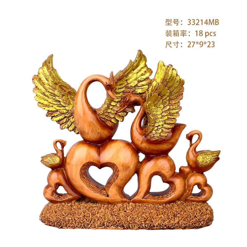 Creative Simple Resin Couple Swan Decoration Living Room TV Cabinet Cabinet Decorative Craft Gift Wedding Gift