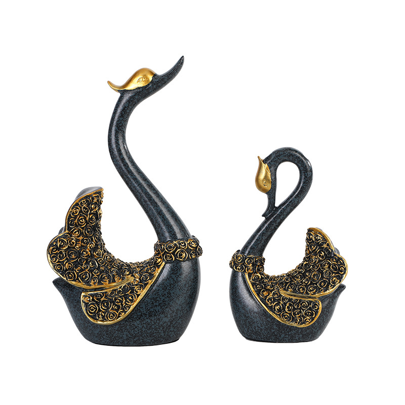Style Couple Swan Resin Craft Ornament Wine Cabinet Home Living Room Decorations Wedding Gift Wholesale Wedding Swan