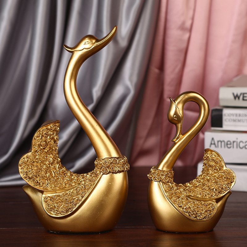 Style Couple Swan Resin Craft Ornament Wine Cabinet Home Living Room Decorations Wedding Gift Wholesale Wedding Swan