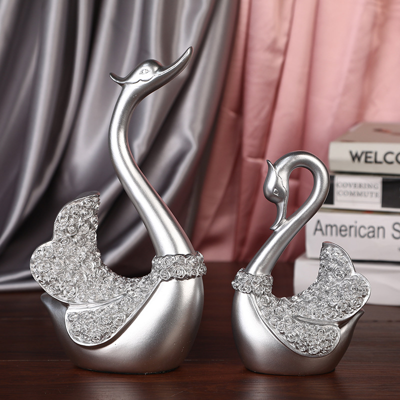 Style Couple Swan Resin Craft Ornament Wine Cabinet Home Living Room Decorations Wedding Gift Wholesale Wedding Swan