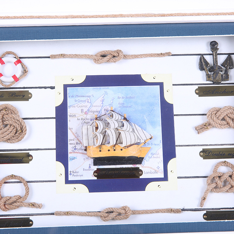 Mediterranean Photo Frame Wall-Mounted Knot Frame Marine Hanging Painting Home Wooden Ornaments Wall-Mounted Ornaments Wholesale