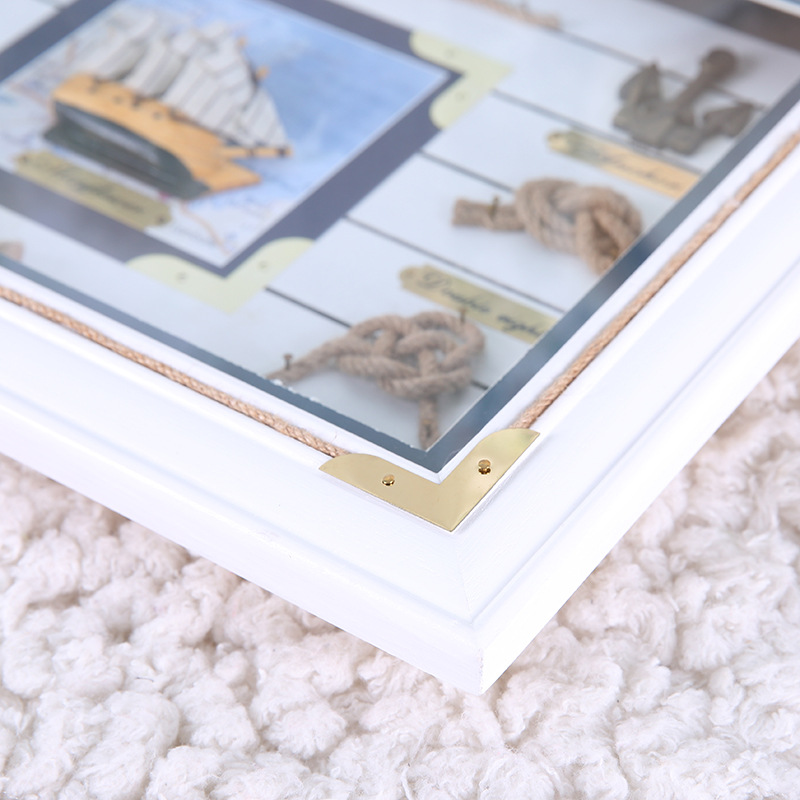 Mediterranean Photo Frame Wall-Mounted Knot Frame Marine Hanging Painting Home Wooden Ornaments Wall-Mounted Ornaments Wholesale