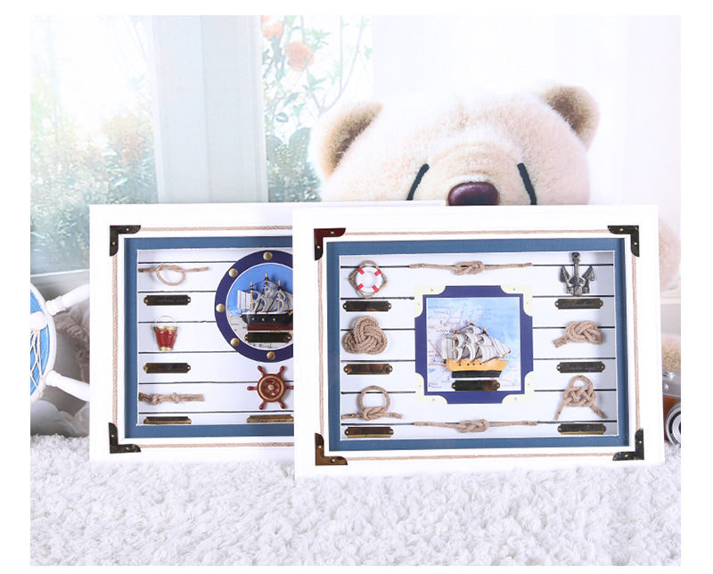 Mediterranean Photo Frame Wall-Mounted Knot Frame Marine Hanging Painting Home Wooden Ornaments Wall-Mounted Ornaments Wholesale
