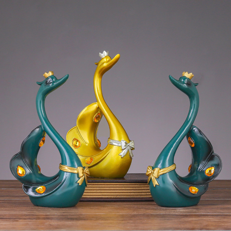 Swan Resin Decorations Creative Home Living Room Entrance Ornament Furnishing Wedding Craft Gift Wholesale Wedding Swan