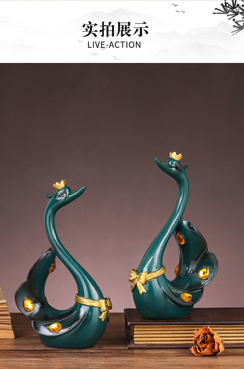 Swan Resin Decorations Creative Home Living Room Entrance Ornament Furnishing Wedding Craft Gift Wholesale Wedding Swan