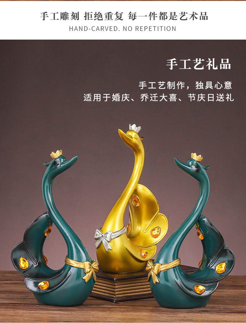 Swan Resin Decorations Creative Home Living Room Entrance Ornament Furnishing Wedding Craft Gift Wholesale Wedding Swan