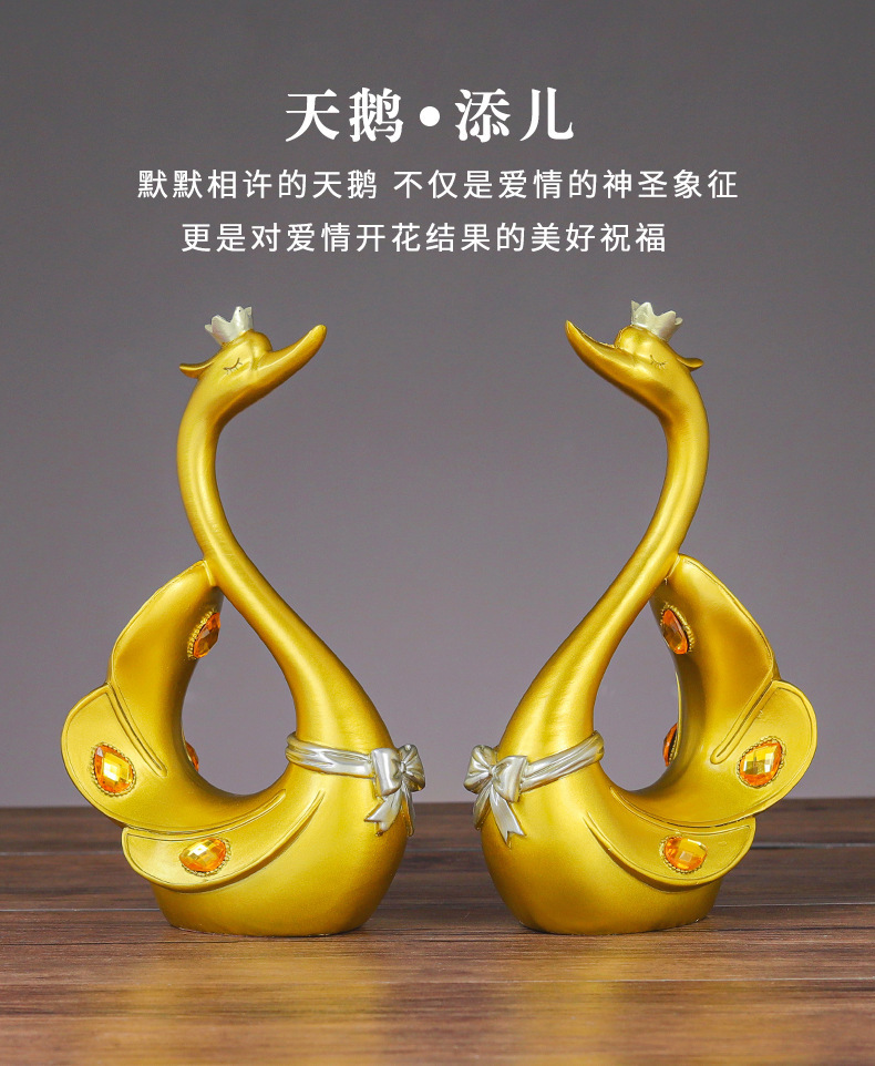 Swan Resin Decorations Creative Home Living Room Entrance Ornament Furnishing Wedding Craft Gift Wholesale Wedding Swan