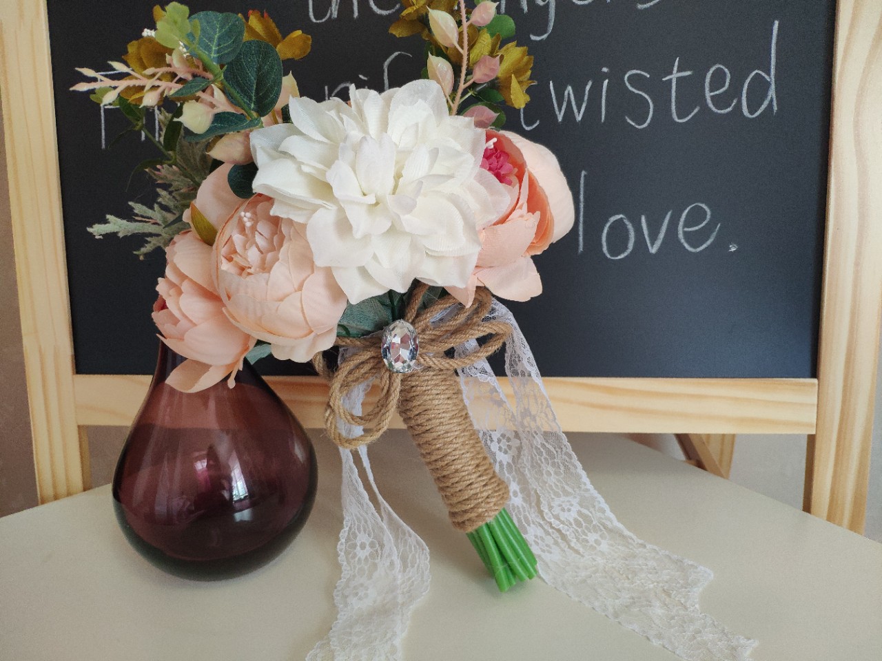 Popular Wedding Photography Supplies Foreign Trade European and American Outdoor Style Bridal Bouquet Bridal Bouquet