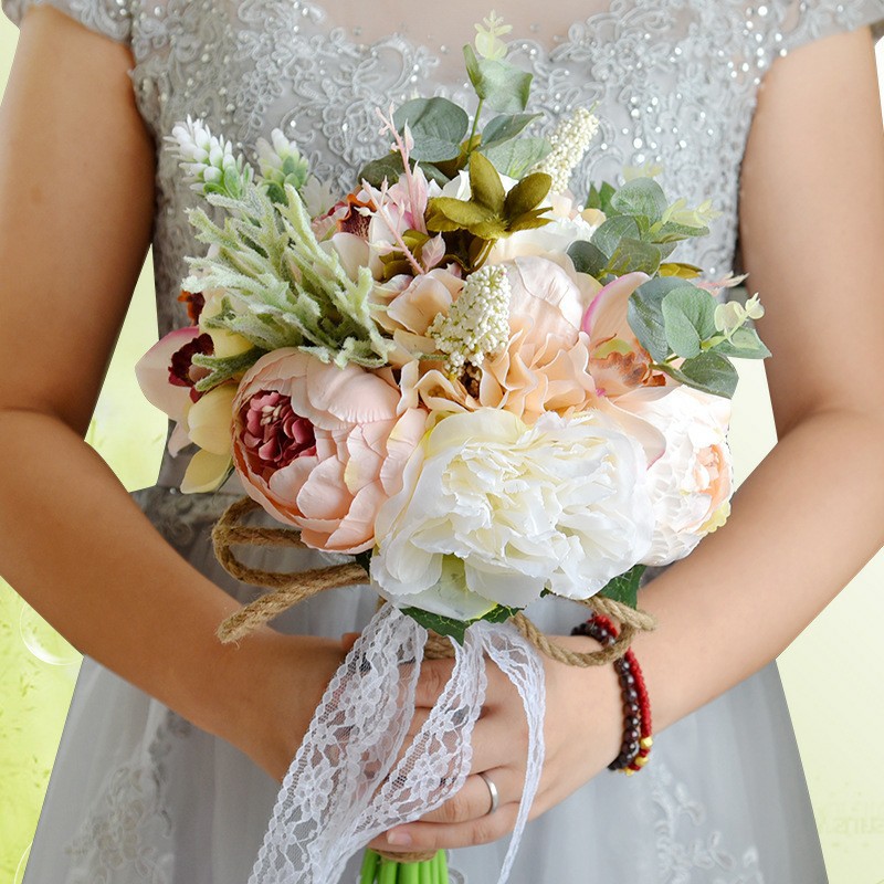 Popular Wedding Photography Supplies Foreign Trade European and American Outdoor Style Bridal Bouquet Bridal Bouquet