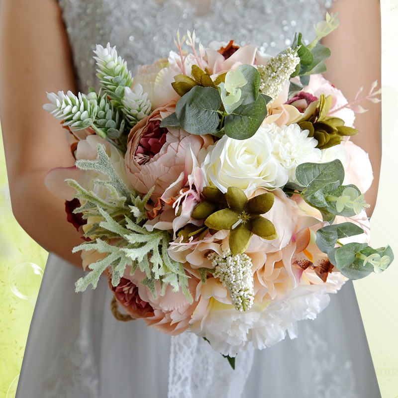 Popular Wedding Photography Supplies Foreign Trade European and American Outdoor Style Bridal Bouquet Bridal Bouquet