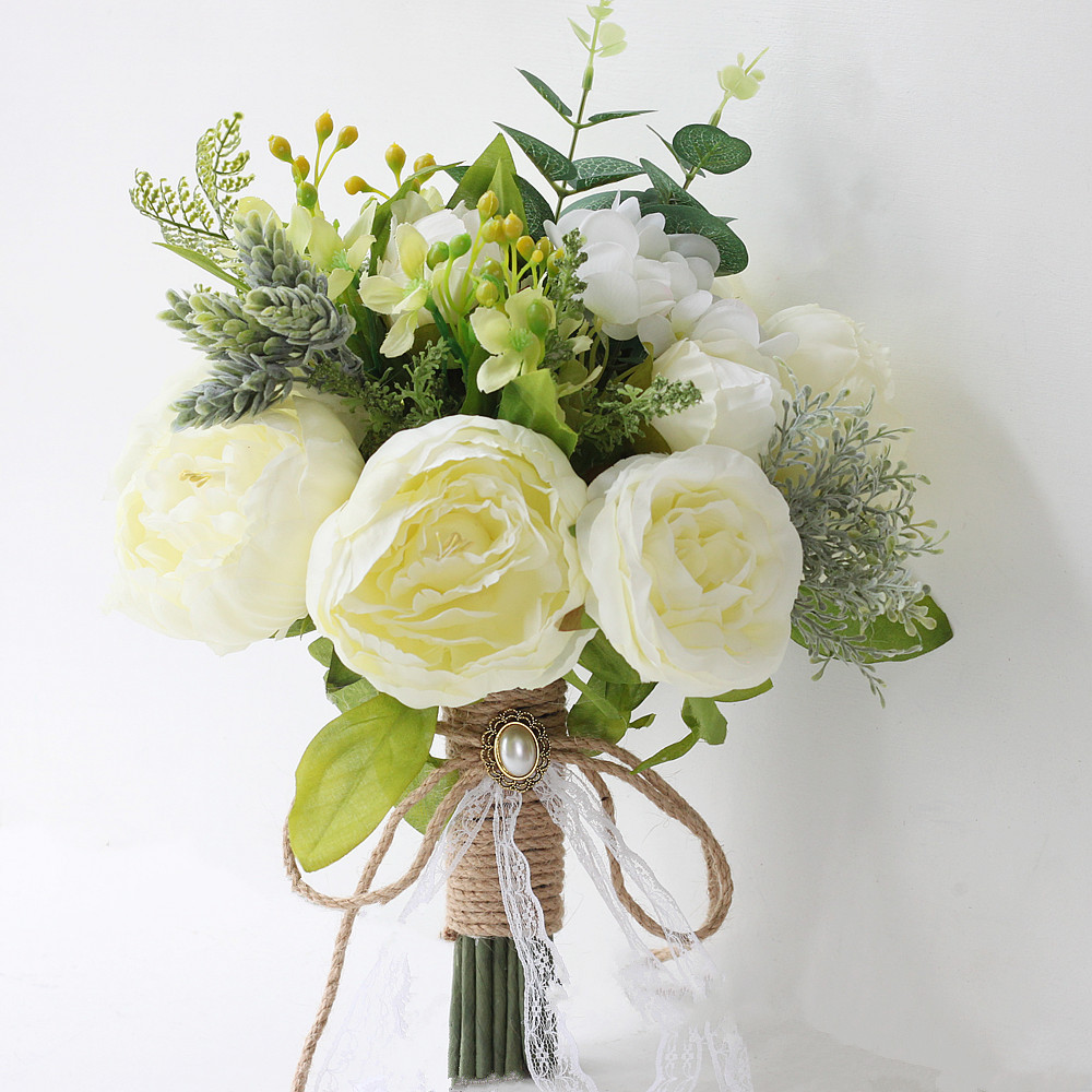 Artificial Flower Wedding Supplies Foreign Trade European and American Outdoor Style Bridal Bouquet Bridal Bouquet