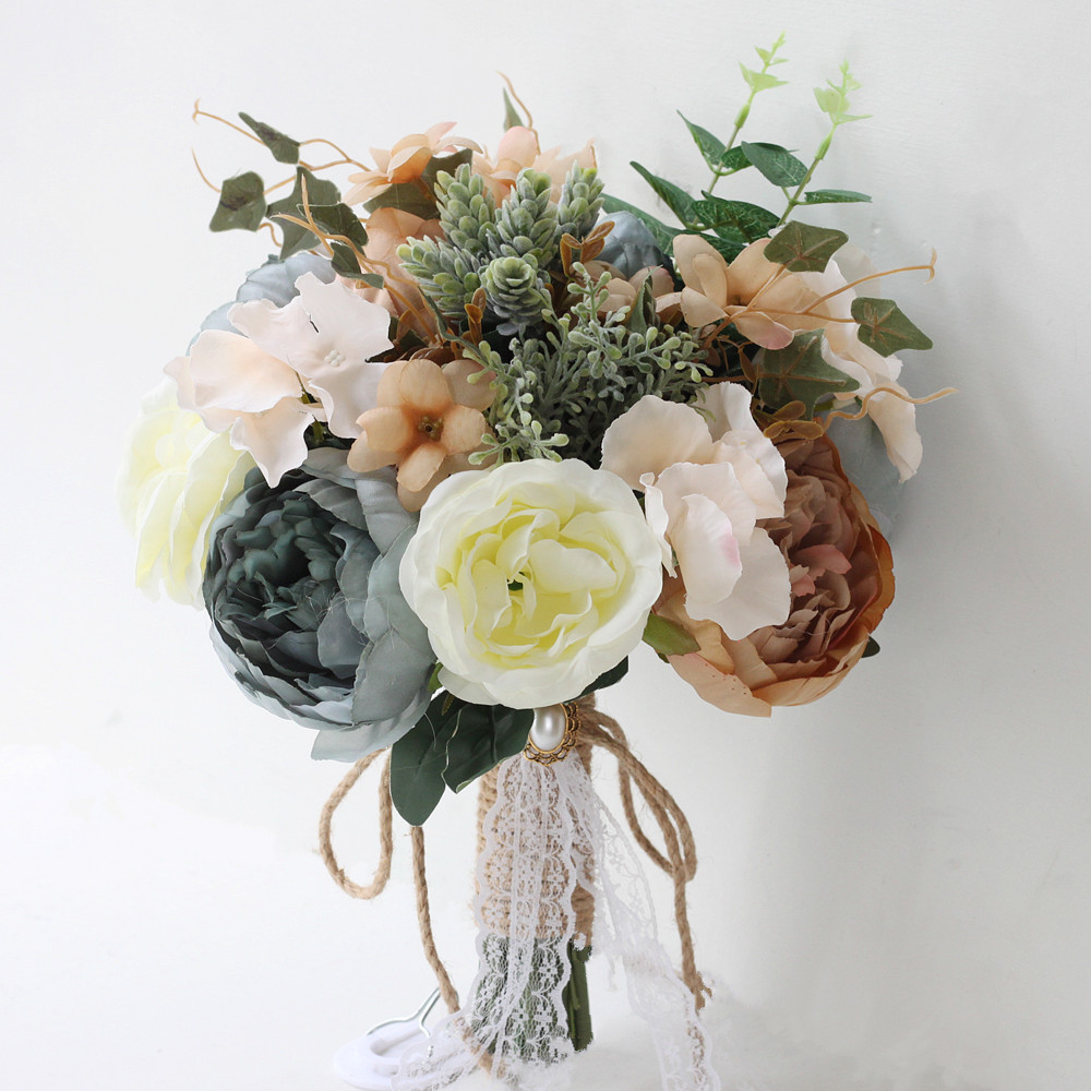 Artificial Flower Wedding Supplies Foreign Trade European and American Outdoor Style Bridal Bouquet Bridal Bouquet