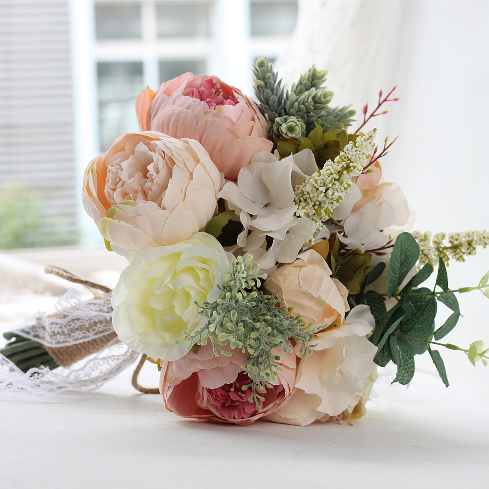 Artificial Flower Wedding Supplies Foreign Trade European and American Outdoor Style Bridal Bouquet Bridal Bouquet