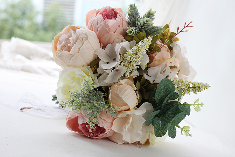 Artificial Flower Wedding Supplies Foreign Trade European and American Outdoor Style Bridal Bouquet Bridal Bouquet