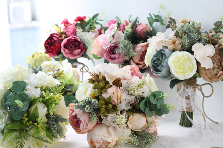 Artificial Flower Wedding Supplies Foreign Trade European and American Outdoor Style Bridal Bouquet Bridal Bouquet
