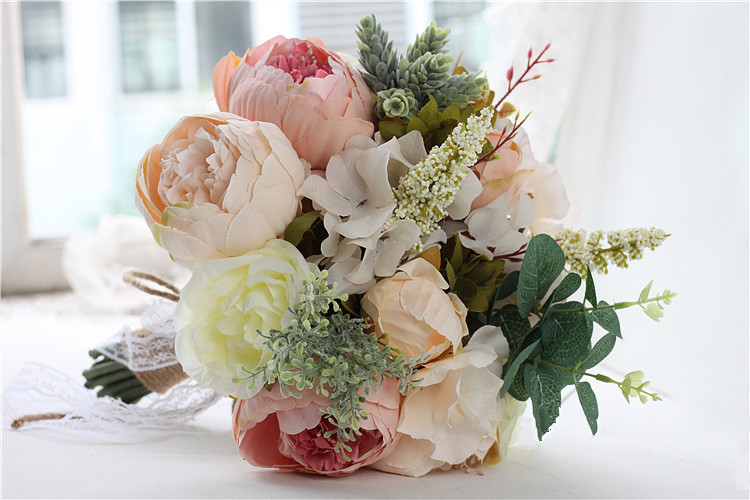 Artificial Flower Wedding Supplies Foreign Trade European and American Outdoor Style Bridal Bouquet Bridal Bouquet