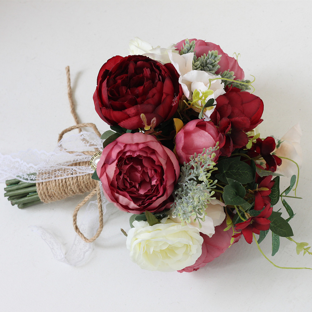 Artificial Flower Wedding Supplies Foreign Trade European and American Outdoor Style Bridal Bouquet Bridal Bouquet