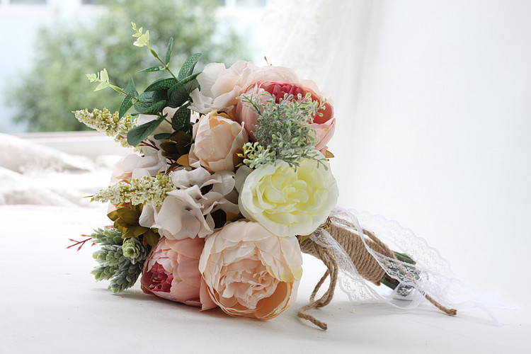 Artificial Flower Wedding Supplies Foreign Trade European and American Outdoor Style Bridal Bouquet Bridal Bouquet