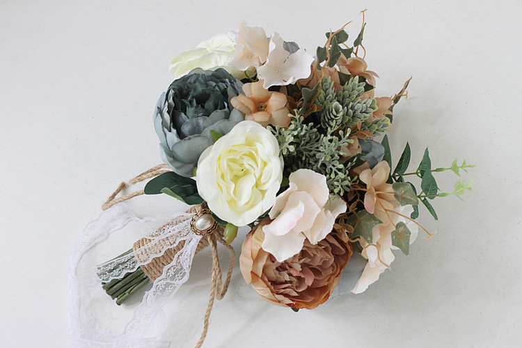 Artificial Flower Wedding Supplies Foreign Trade European and American Outdoor Style Bridal Bouquet Bridal Bouquet