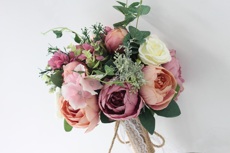 Artificial Flower Wedding Supplies Foreign Trade European and American Outdoor Style Bridal Bouquet Bridal Bouquet