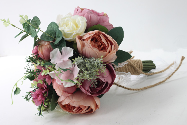 Artificial Flower Wedding Supplies Foreign Trade European and American Outdoor Style Bridal Bouquet Bridal Bouquet