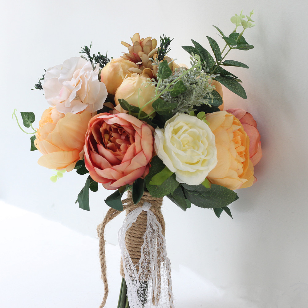 Artificial Flower Wedding Supplies Foreign Trade European and American Outdoor Style Bridal Bouquet Bridal Bouquet