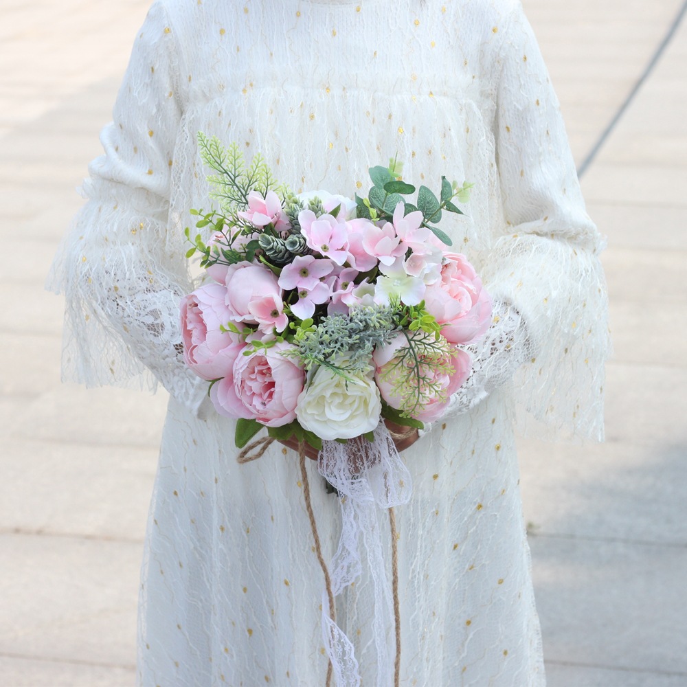 Artificial Flower Wedding Supplies Foreign Trade European and American Outdoor Style Bridal Bouquet Bridal Bouquet