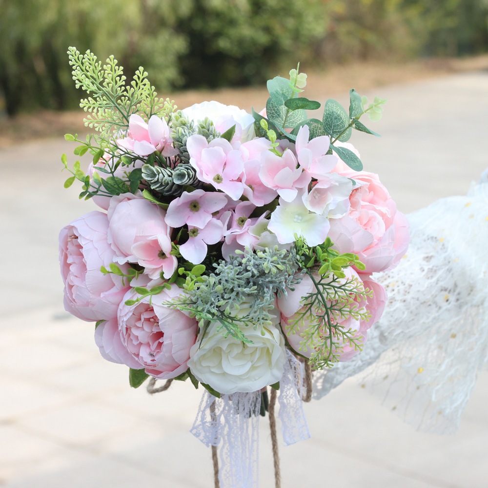 Artificial Flower Wedding Supplies Foreign Trade European and American Outdoor Style Bridal Bouquet Bridal Bouquet
