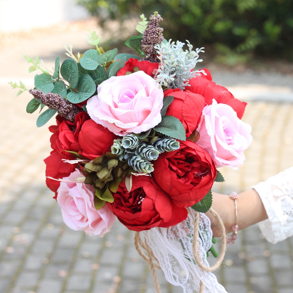 Artificial Flower Wedding Supplies Foreign Trade European and American Outdoor Style Bridal Bouquet Bridal Bouquet