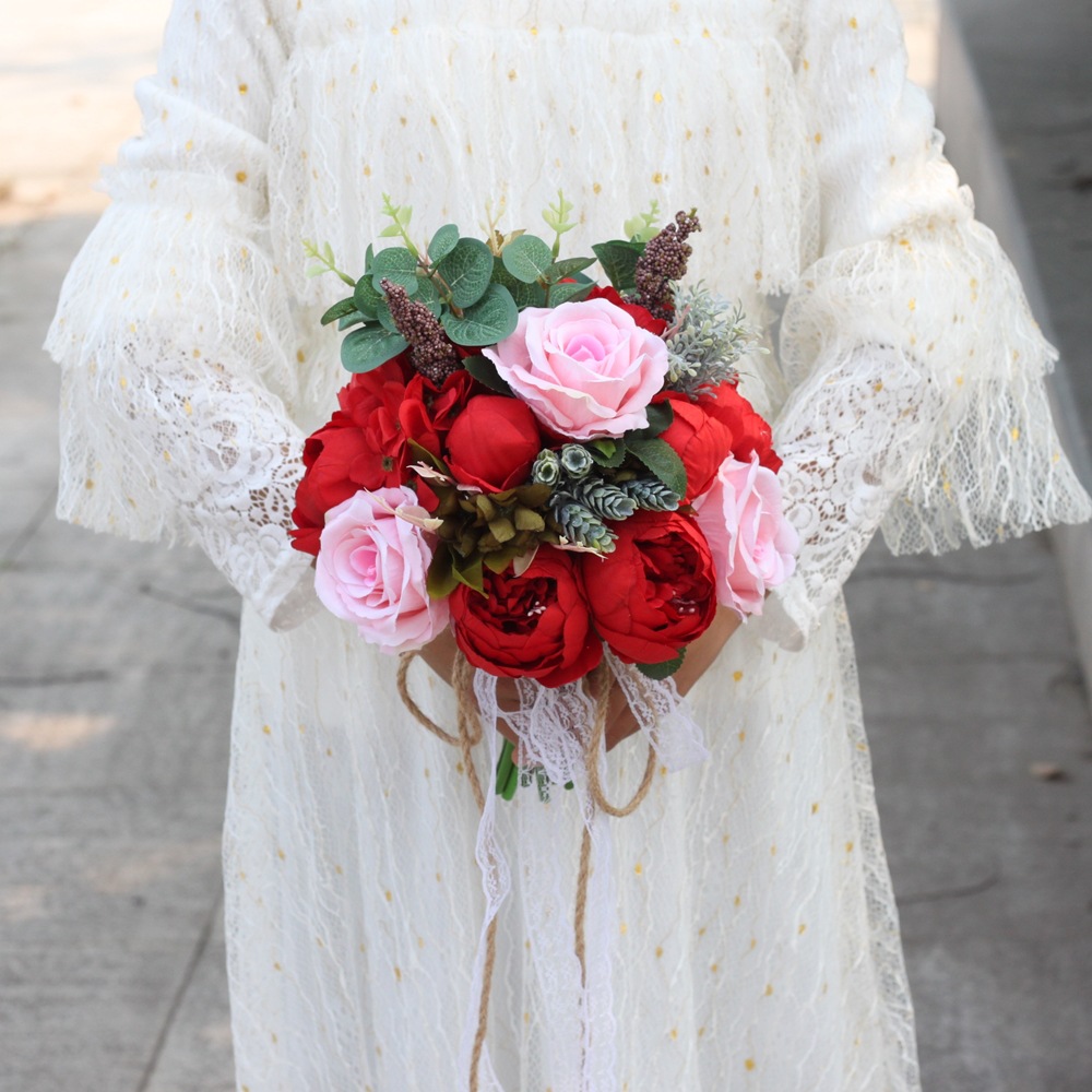 Artificial Flower Wedding Supplies Foreign Trade European and American Outdoor Style Bridal Bouquet Bridal Bouquet